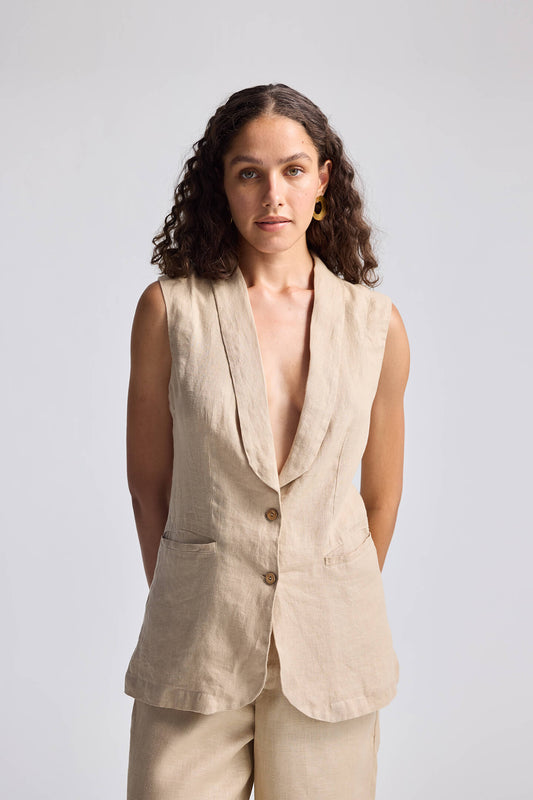 Sleeveless Hemp Jacket